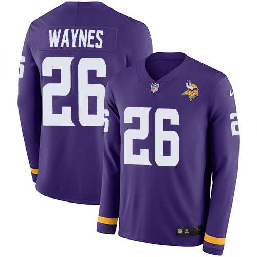 Nike Minnesota Vikings #26 Trae Waynes Purple Team Color Men's Stitched NFL Limited Therma Long Sleeve Jersey