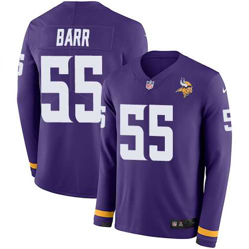 Nike Minnesota Vikings #55 Anthony Barr Purple Team Color Men's Stitched NFL Limited Therma Long Sleeve Jersey