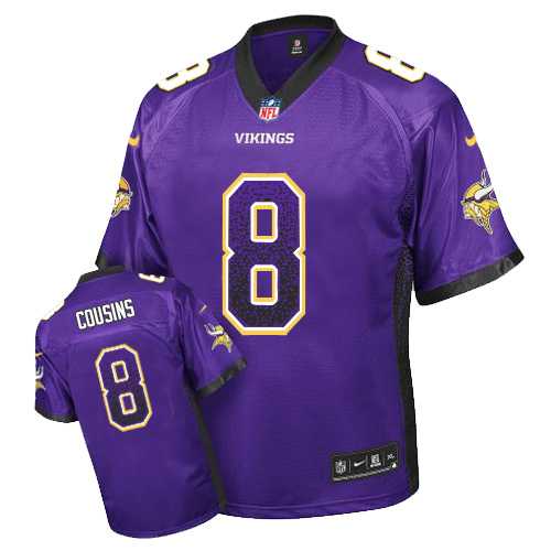 Nike Minnesota Vikings #8 Kirk Cousins Purple Team Color Men's Stitched NFL Elite Drift Fashion Jersey