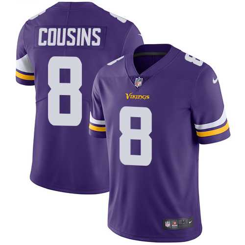 Nike Minnesota Vikings #8 Kirk Cousins Purple Team Color Men's Stitched NFL Vapor Untouchable Limited Jersey Nike Minnesota Vikings #8 Kirk Cousins Purple Team Color Men's Stitched NFL Vapor Untouchable Limited Jersey