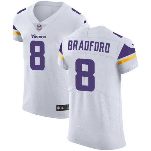 Nike Minnesota Vikings #8 Sam Bradford White Men's Stitched NFL Vapor Untouchable Elite Jersey