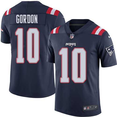 Nike New England Patriots #10 Josh Gordon Navy Blue Men's Stitched NFL Limited Rush Jersey