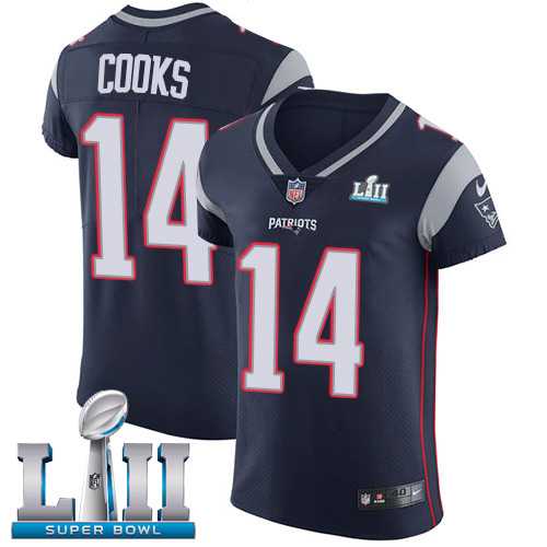 Nike New England Patriots #14 Brandin Cooks Navy Blue Team Color Super Bowl LII Men's Stitched NFL Vapor Untouchable Elite Jersey