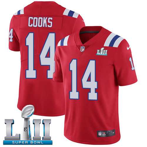 Nike New England Patriots #14 Brandin Cooks Red Alternate Super Bowl LII Men's Stitched NFL Vapor Untouchable Limited Jersey