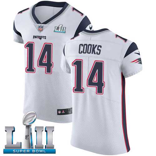 Nike New England Patriots #14 Brandin Cooks White Super Bowl LII Men's Stitched NFL Vapor Untouchable Elite Jersey