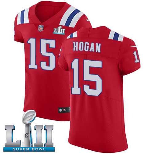 Nike New England Patriots #15 Chris Hogan Red Alternate Super Bowl LII Men's Stitched NFL Vapor Untouchable Elite Jersey