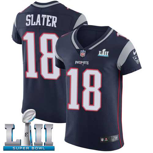 Nike New England Patriots #18 Matt Slater Navy Blue Team Color Super Bowl LII Men's Stitched NFL Vapor Untouchable Elite Jersey