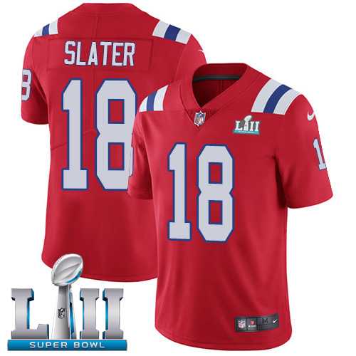 Nike New England Patriots #18 Matt Slater Red Alternate Super Bowl LII Men's Stitched NFL Vapor Untouchable Limited Jersey
