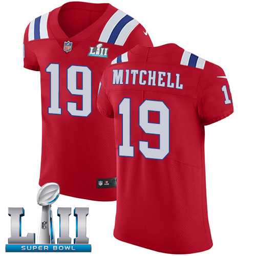 Nike New England Patriots #19 Malcolm Mitchell Red Alternate Super Bowl LII Men's Stitched NFL Vapor Untouchable Elite Jersey