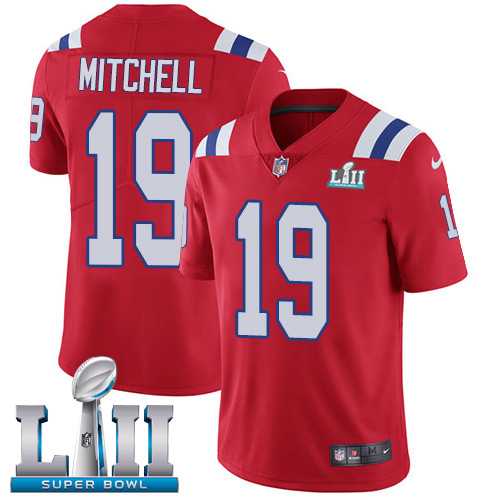 Nike New England Patriots #19 Malcolm Mitchell Red Alternate Super Bowl LII Men's Stitched NFL Vapor Untouchable Limited Jersey