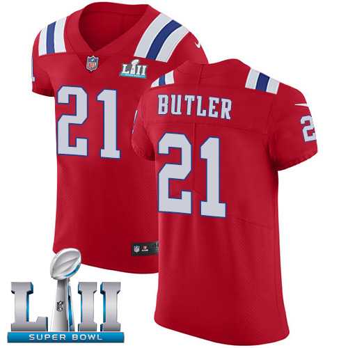 Nike New England Patriots #21 Malcolm Butler Red Alternate Super Bowl LII Men's Stitched NFL Vapor Untouchable Elite Jersey