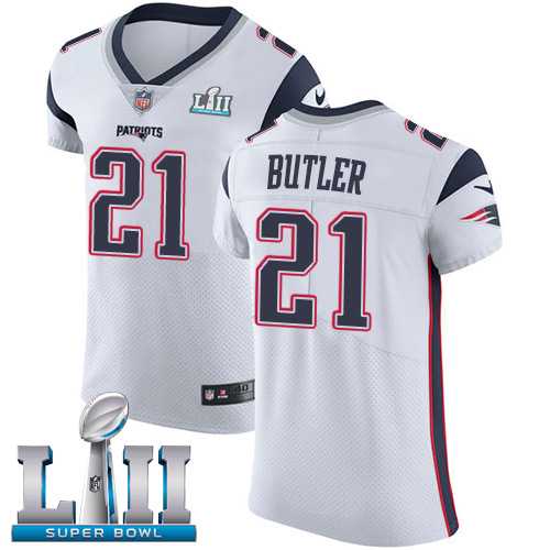 Nike New England Patriots #21 Malcolm Butler White Super Bowl LII Men's Stitched NFL Vapor Untouchable Elite Jersey