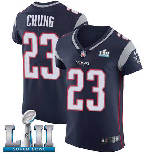 Nike New England Patriots #23 Patrick Chung Navy Blue Team Color Super Bowl LII Men's Stitched NFL Vapor Untouchable Elite Jersey