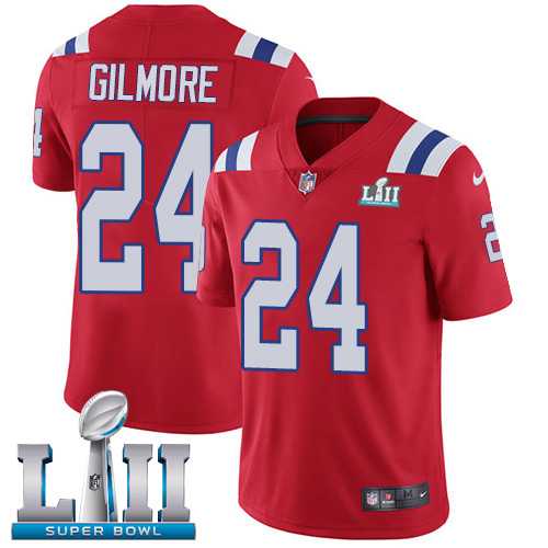 Nike New England Patriots #24 Stephon Gilmore Red Alternate Super Bowl LII Men's Stitched NFL Vapor Untouchable Limited Jersey