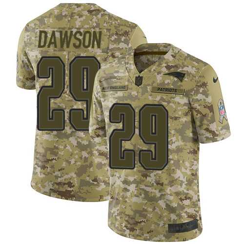 Nike New England Patriots #29 Duke Dawson Camo Men's Stitched NFL Limited 2018 Salute To Service Jersey