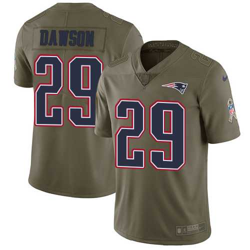 Nike New England Patriots #29 Duke Dawson Olive Men's Stitched NFL Limited 2017 Salute To Service Jersey