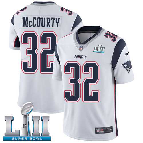 Nike New England Patriots #32 Devin McCourty White Super Bowl LII Men's Stitched NFL Vapor Untouchable Limited Jersey