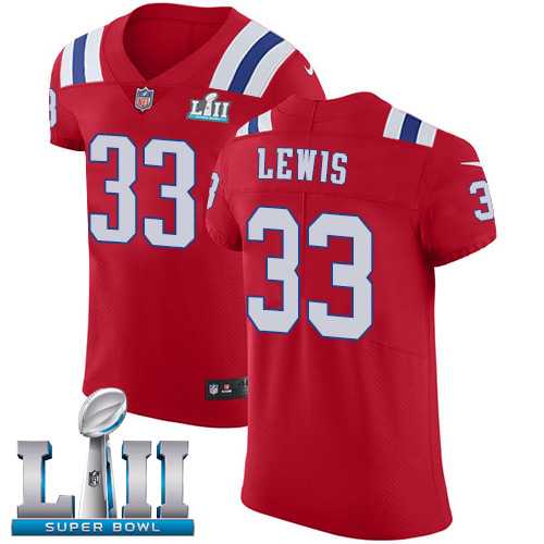 Nike New England Patriots #33 Dion Lewis Red Alternate Super Bowl LII Men's Stitched NFL Vapor Untouchable Elite Jersey