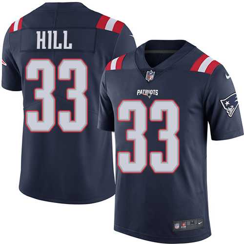 Nike New England Patriots #33 Jeremy Hill Navy Blue Men's Stitched NFL Limited Rush Jersey