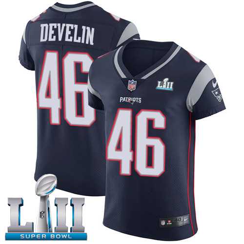 Nike New England Patriots #46 James Develin Navy Blue Team Color Super Bowl LII Men's Stitched NFL Vapor Untouchable Elite Jersey