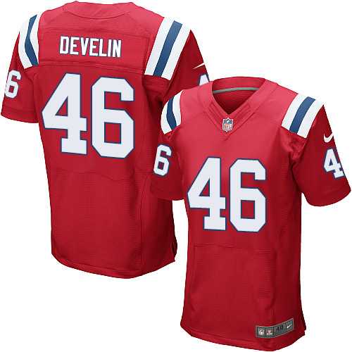 Nike New England Patriots #46 James Develin Red Alternate Men's Stitched NFL Elite Jersey