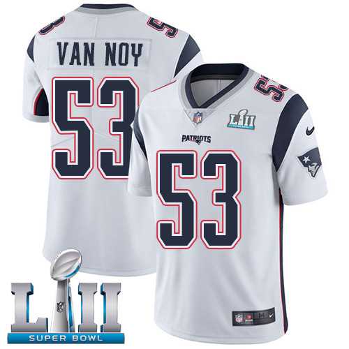 Nike New England Patriots #53 Kyle Van Noy White Super Bowl LII Men's Stitched NFL Vapor Untouchable Limited Jersey