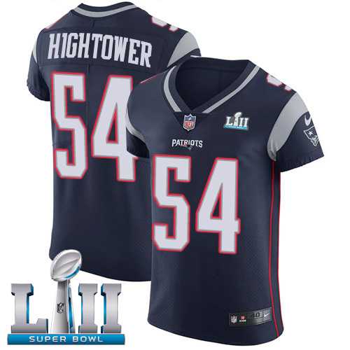 Nike New England Patriots #54 Dont'a Hightower Navy Blue Team Color Super Bowl LII Men's Stitched NFL Vapor Untouchable Elite Jersey