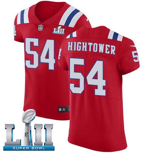 Nike New England Patriots #54 Dont'a Hightower Red Alternate Super Bowl LII Men's Stitched NFL Vapor Untouchable Elite Jersey