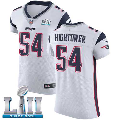 Nike New England Patriots #54 Dont'a Hightower White Super Bowl LII Men's Stitched NFL Vapor Untouchable Elite Jersey