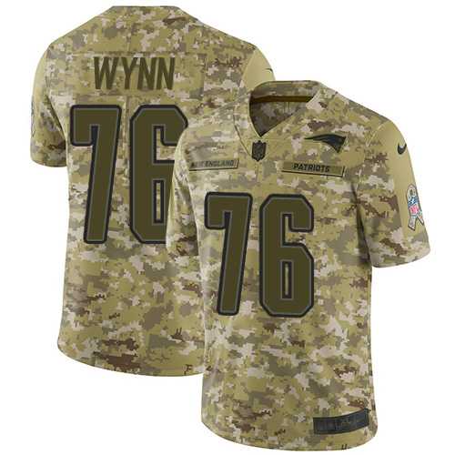 Nike New England Patriots #76 Isaiah Wynn Camo Men's Stitched NFL Limited 2018 Salute To Service Jersey