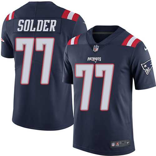 Nike New England Patriots #77 Nate Solder Navy Blue Men's Stitched NFL Limited Rush Jersey