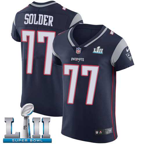 Nike New England Patriots #77 Nate Solder Navy Blue Team Color Super Bowl LII Men's Stitched NFL Vapor Untouchable Elite Jersey