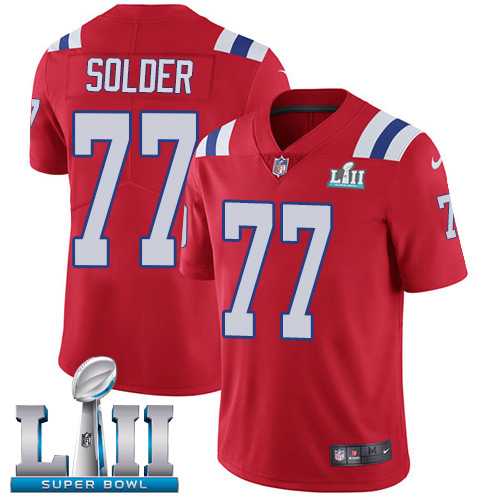 Nike New England Patriots #77 Nate Solder Red Alternate Super Bowl LII Men's Stitched NFL Vapor Untouchable Limited Jersey