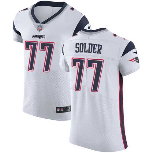 Nike New England Patriots #77 Nate Solder White Men's Stitched NFL Vapor Untouchable Elite Jersey