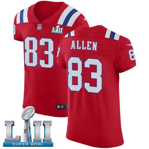 Nike New England Patriots #83 Dwayne Allen Red Alternate Super Bowl LII Men's Stitched NFL Vapor Untouchable Elite Jersey