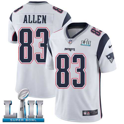 Nike New England Patriots #83 Dwayne Allen White Super Bowl LII Men's Stitched NFL Vapor Untouchable Limited Jersey