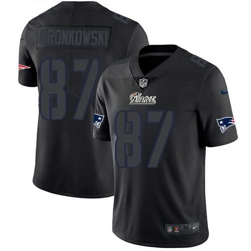 Nike New England Patriots #87 Rob Gronkowski Black Men's Stitched NFL Limited Rush Impact Jersey