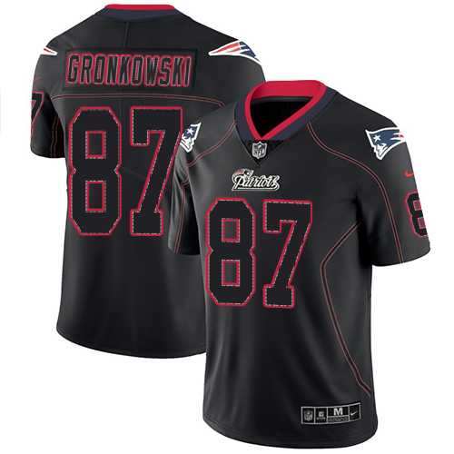 Nike New England Patriots #87 Rob Gronkowski Lights Out Black Men's Stitched NFL Limited Rush Jersey