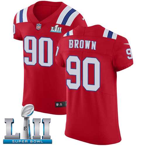 Nike New England Patriots #90 Malcom Brown Red Alternate Super Bowl LII Men's Stitched NFL Vapor Untouchable Elite Jersey