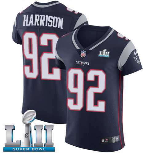 Nike New England Patriots #92 James Harrison Navy Blue Team Color Super Bowl LII Men's Stitched NFL Vapor Untouchable Elite Jersey