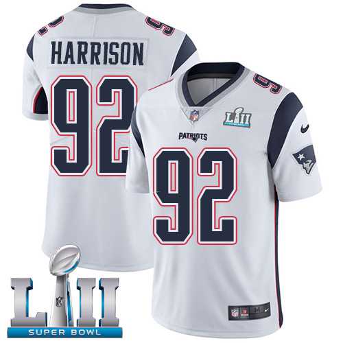 Nike New England Patriots #92 James Harrison White Super Bowl LII Men's Stitched NFL Vapor Untouchable Limited Jersey