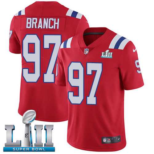 Nike New England Patriots #97 Alan Branch Red Alternate Super Bowl LII Men's Stitched NFL Vapor Untouchable Limited Jersey