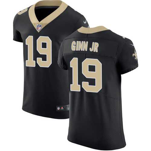 Nike New Orleans Saints #19 Ted Ginn Jr Black Team Color Men's Stitched NFL Vapor Untouchable Elite Jersey
