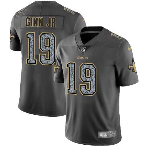 Nike New Orleans Saints #19 Ted Ginn Jr Gray Static Men's NFL Vapor Untouchable Limited Jersey