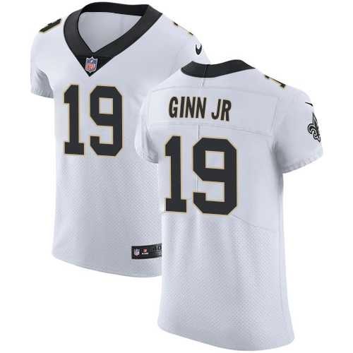 Nike New Orleans Saints #19 Ted Ginn Jr White Men's Stitched NFL Vapor Untouchable Elite Jersey