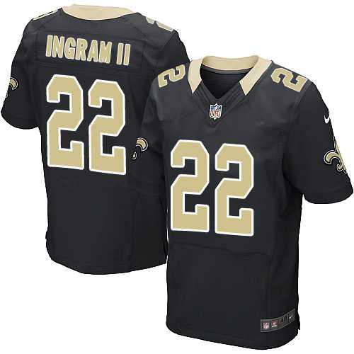 Nike New Orleans Saints #22 Mark Ingram II Black Team Color Men's Stitched NFL Elite Jersey