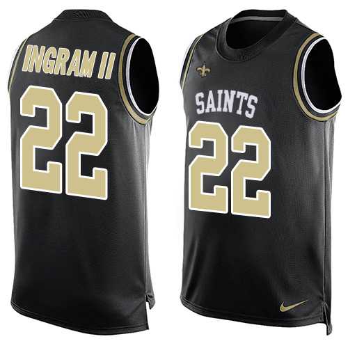 Nike New Orleans Saints #22 Mark Ingram II Black Team Color Men's Stitched NFL Limited Tank Top Jersey