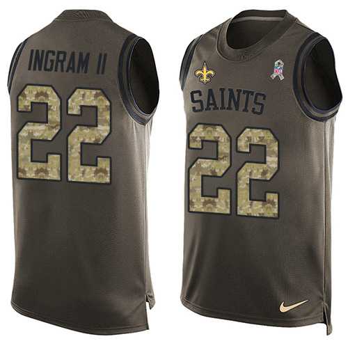 Nike New Orleans Saints #22 Mark Ingram II Green Men's Stitched NFL Limited Salute To Service Tank Top Jersey
