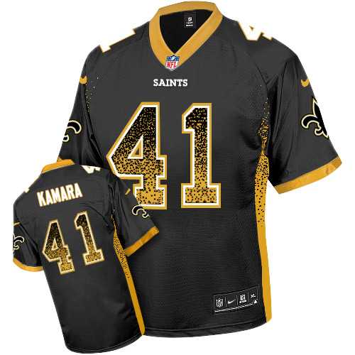 Nike New Orleans Saints #41 Alvin Kamara Black Team Color Men's Stitched NFL Elite Drift Fashion Jersey