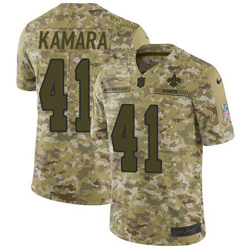 Nike New Orleans Saints #41 Alvin Kamara Camo Men's Stitched NFL Limited 2018 Salute To Service Jersey